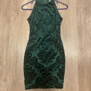 Emerald velvet dress